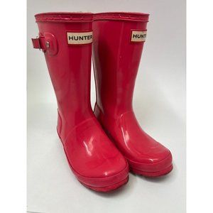 Hunter Original Gloss Tall Boot Bright Pink Kids Waterproof Rain Boots Girls 1